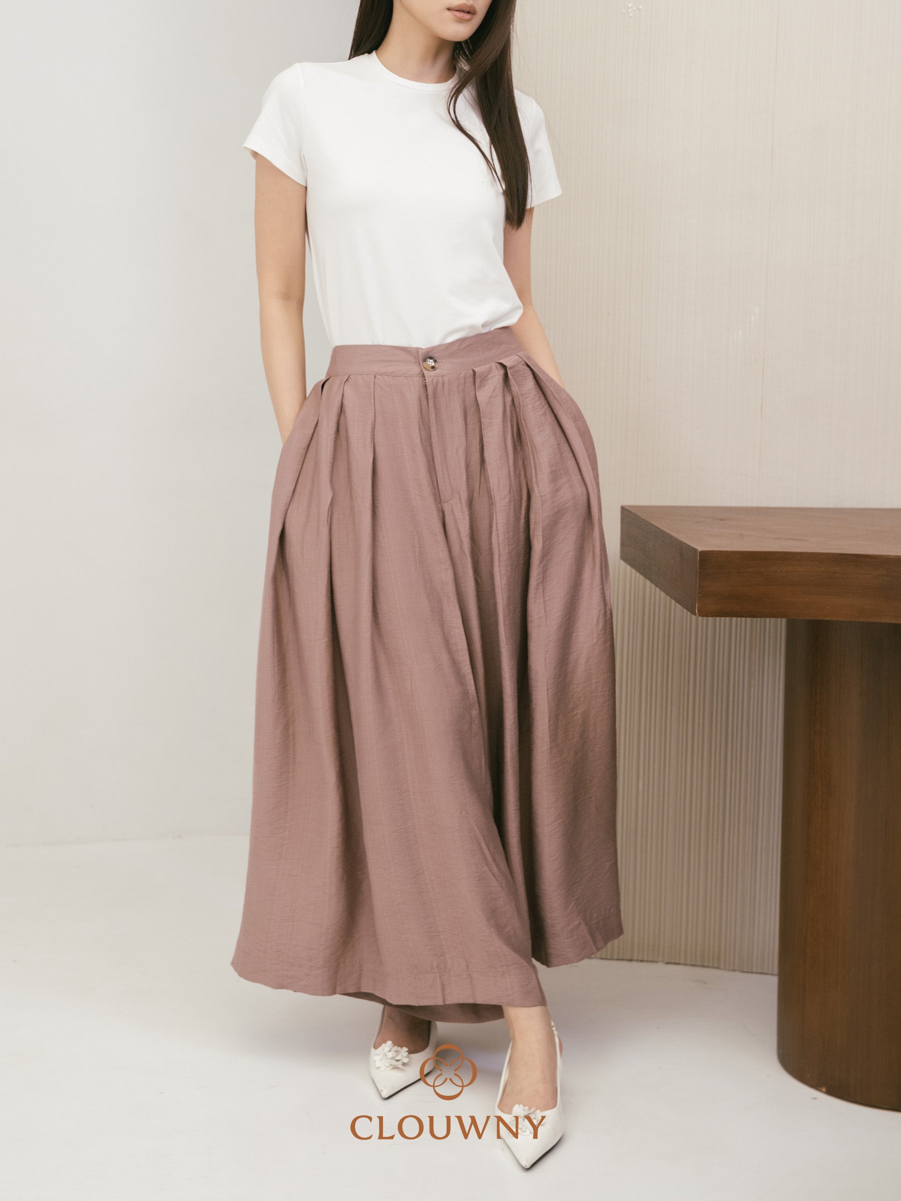 Yuni Cullote Pants - Dark Mauve
